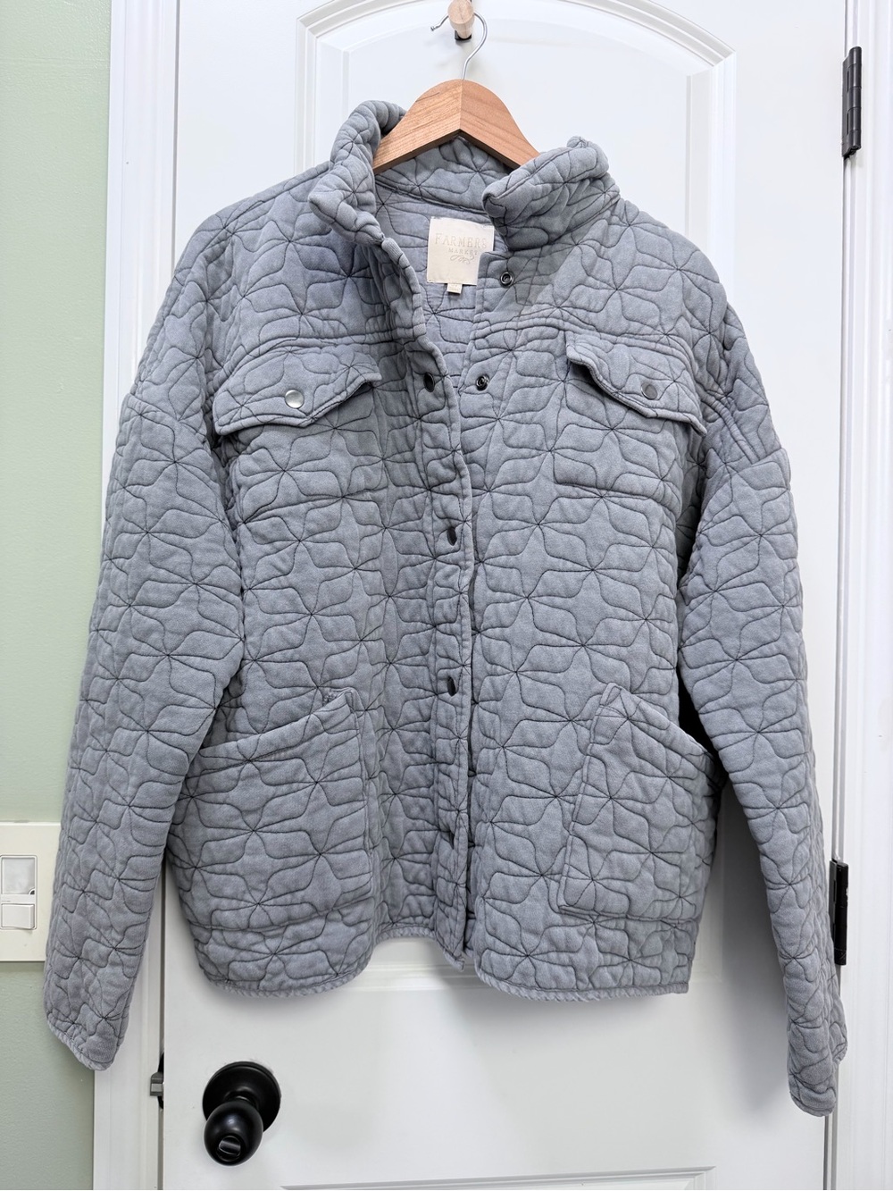 Farmers Market Quilted Button Up Jacket